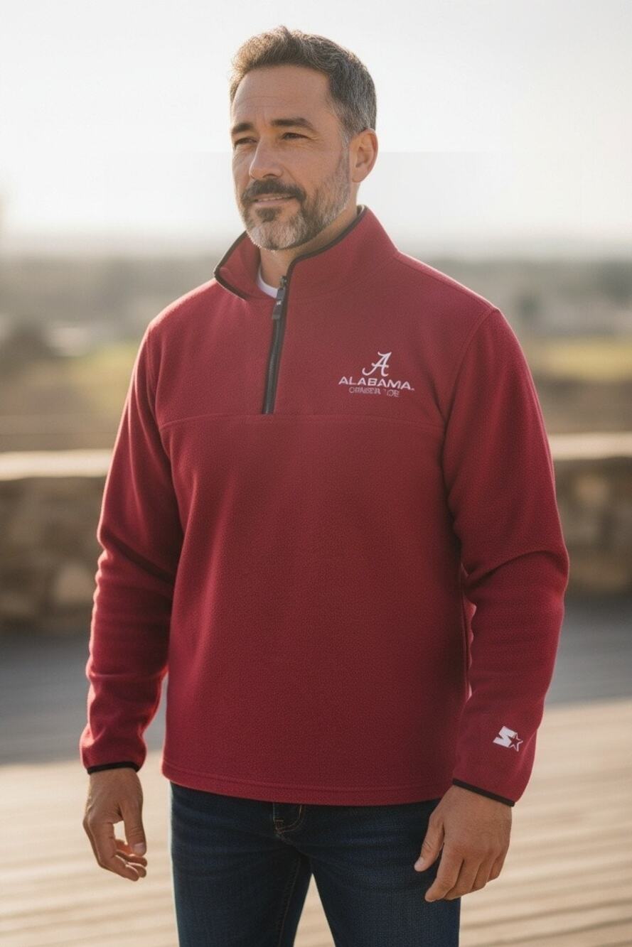 Vintage 90s Starter Alabama Crimson Tide Fleece Quarter Zip Size: Medium